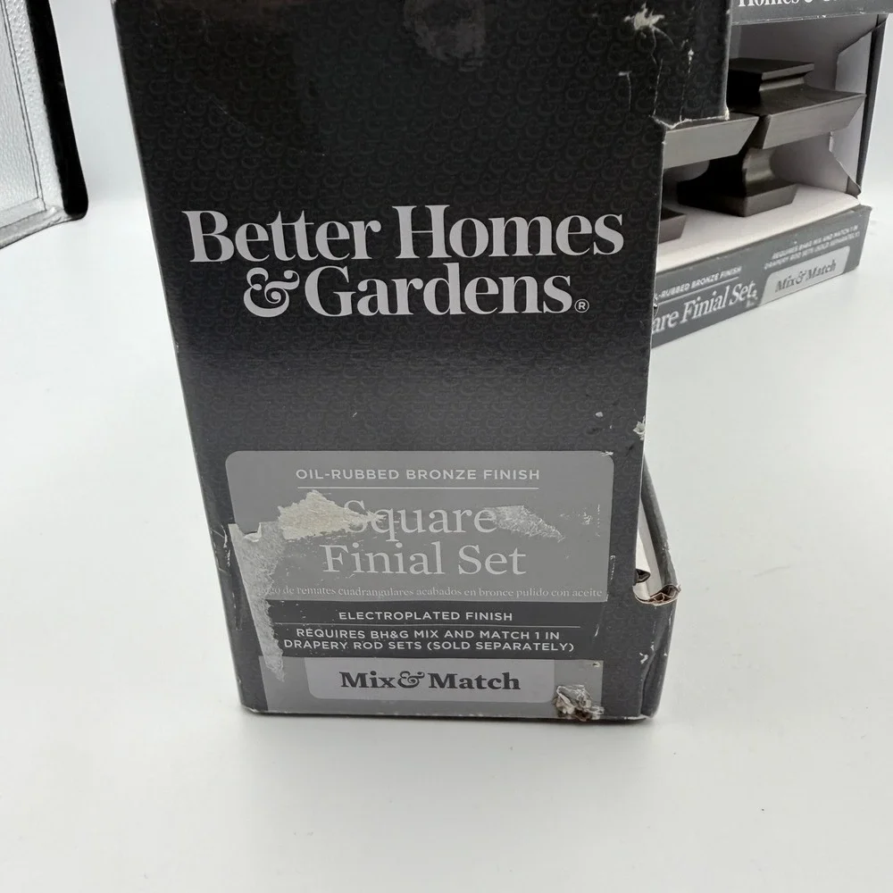 Better Homes & Gardens Square Finial Set 1 In Oil Rubbed Bronze 2 Packs 4 Total